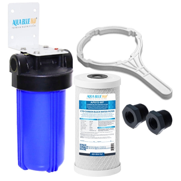 10″X4.5″ Big Blue Single High Flow Housing System, CTO Carbon Filter