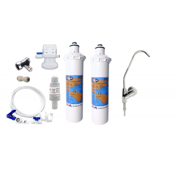 1 Micron Under Sink Water Filter System Made In USA Replace Every 1 Year