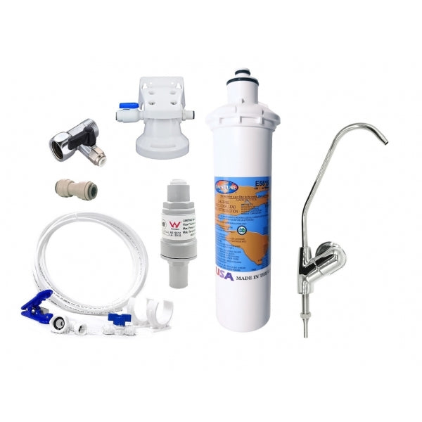 1 Micron Under Sink Water Filter System Made In USA Replace Every 1 Year
