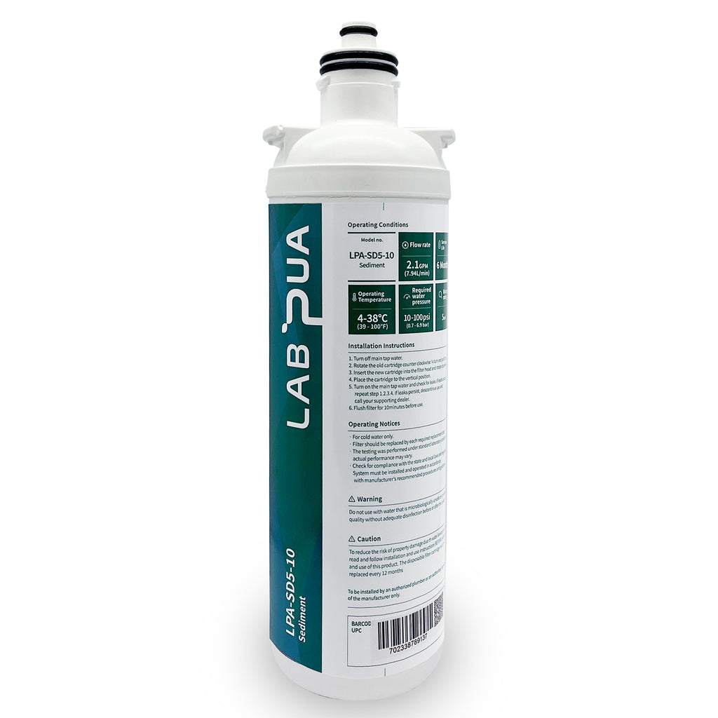 Lab Pua Twin Header Series Sediment with 1Micron Full Carbon Block with Sediment