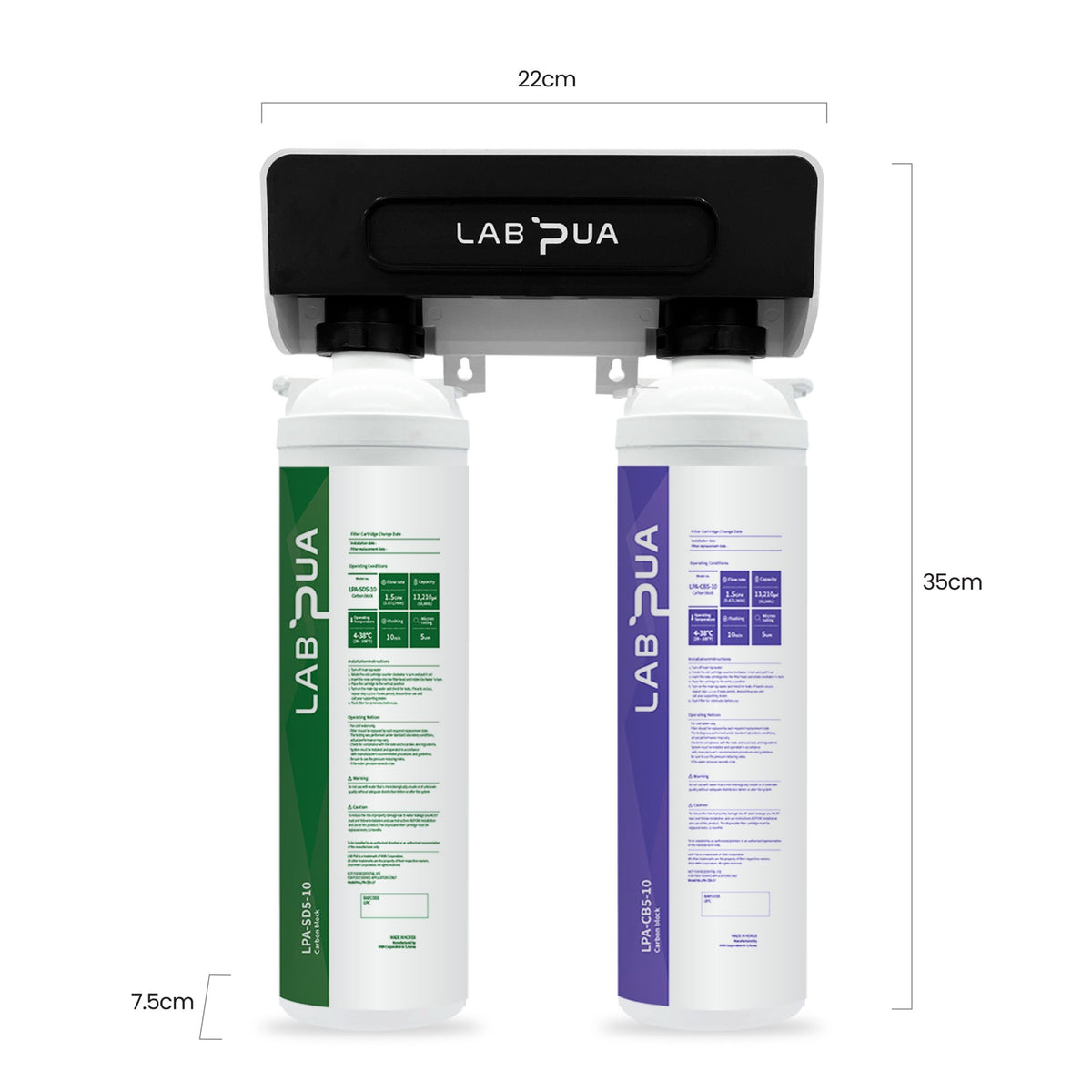 Lab Pua Twin Header Series Sediment With Full Carbon Block