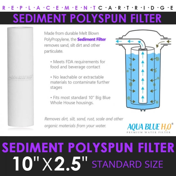 10" Clear Big Blue Housing W/ Presser Relief Button, Polyspun Sediment Water Filter