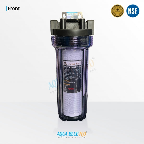 10" Clear Big Blue Housing W/ Presser Relief Button, Polyspun Sediment Water Filter
