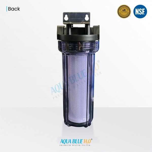 10" Clear Big Blue Housing W/ Presser Relief Button, Polyspun Sediment Water Filter