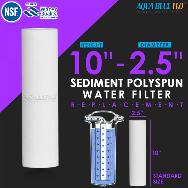 10" Clear Big Blue Housing W/ Presser Relief Button, Polyspun Sediment Water Filter