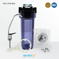 10" Clear Big Blue Filter Housing 5 Mic PP Sediment Water Filter, Reverse Osmosis Faucet, Connection Kit Set