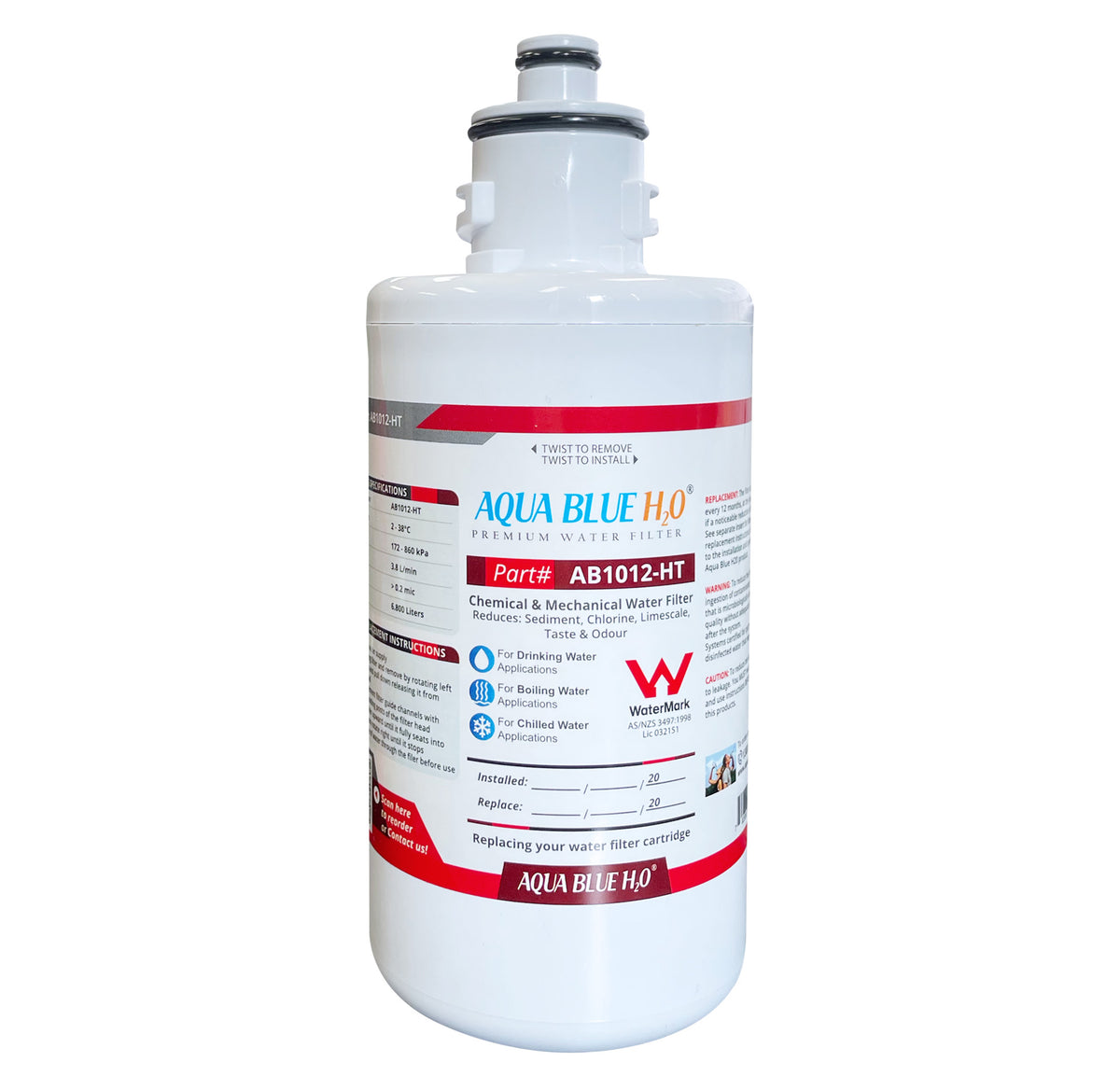 ZIP Generic 93701 Replacement Water Filter Cartridge by Aqua Blue H2O Premium filter AB1012