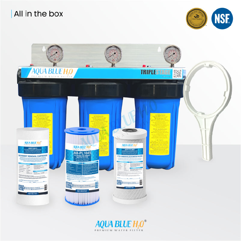 3 Stage Big Blue Whole House System with Replacement Cartridge