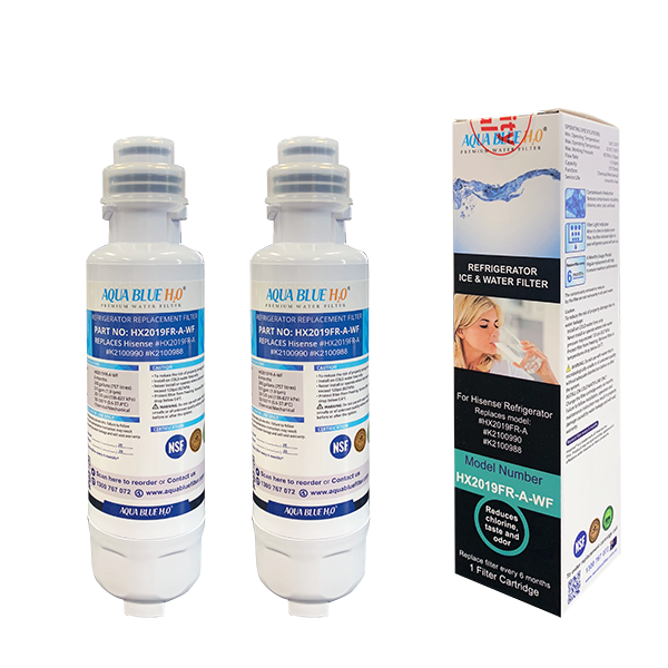 AQUA BLUE H2O Premium Hisense Fridge Filter K2100990, K2100988, HX2019FR-A, HX2019FR-A-WF