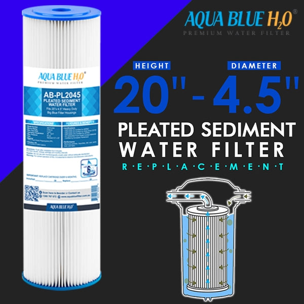 20 x 4.5″ Whole House Pleated Sediment 20 Micron Water Filter Replacement filter for RainTank or Wholehouse ABPL2045-20M