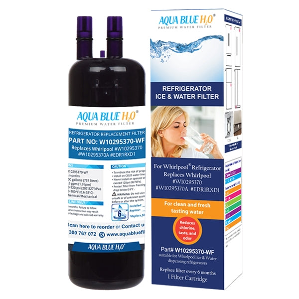 Whirlpool W10295370 EDR1RXD1 Fridge Filter Generic AQUA BLUE H2O W10295370-WF