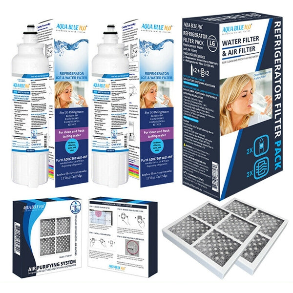 2X LG LT800P - WF ADQ73613401Filter with 2X LG LT120F Replacing Air Filter - Refrigerator Filter Pack