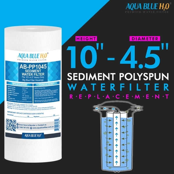 10" x 4.5" Big Blue Triple Whole House Water System with UV Guard UVG SLT30 System3 stage 10"x 4.5 Big Blue + PLT6 SLT30