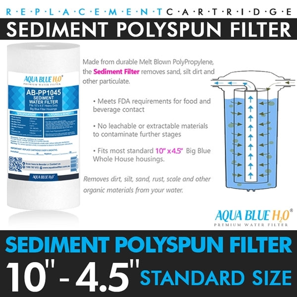 10" x 4.5" Big Blue Triple Whole House Water System with UV Guard UVG SLT30 System3 stage 10"x 4.5 Big Blue + PLT6 SLT30