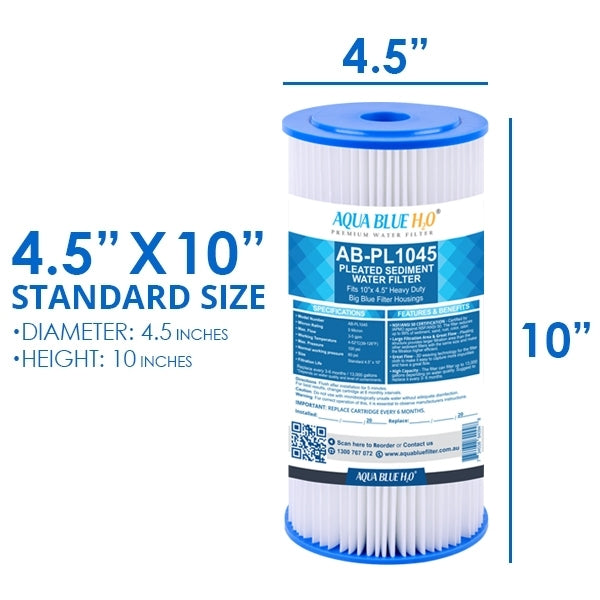 10" x 4.5" Big Blue Triple Whole House Water System with UV Guard UVG SLT30 System3 stage 10"x 4.5 Big Blue + PLT6 SLT30