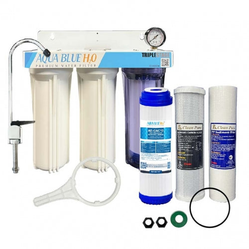 3 Stage Undersink Water Kit Removes Chlorine, Absorbs Harmful Organic Chemicals Sand, Silt, Dirt, And Rust From Feed Water