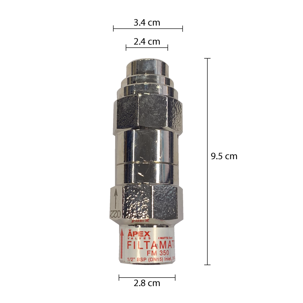 FM350, 350kPa 1/2" inlet - 1/4” outlet Genuine APEX Filtamate Pressure Limiting Valve