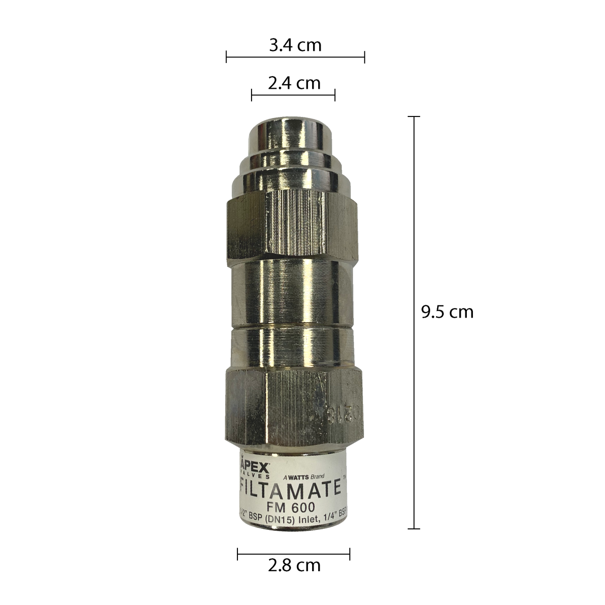 FM600, 600kPa 1/2" inlet - 1/4” outlet Genuine APEX Filtamate Pressure Limiting Valve