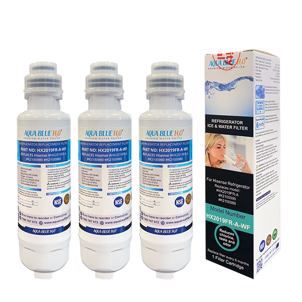 AQUA BLUE H2O Premium Hisense Fridge Filter K2100990, K2100988, HX2019FR-A, HX2019FR-A-WF