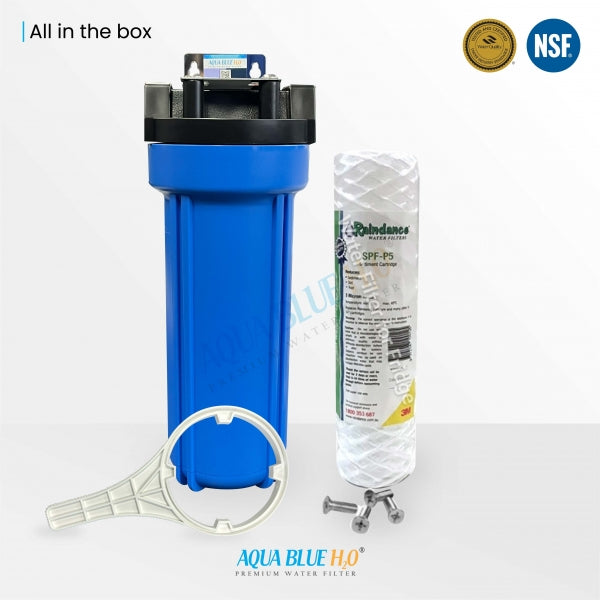 3M Single Caravan Filter System + Raindance String Wound SPF-P5, Brass Hose Connection Fitting