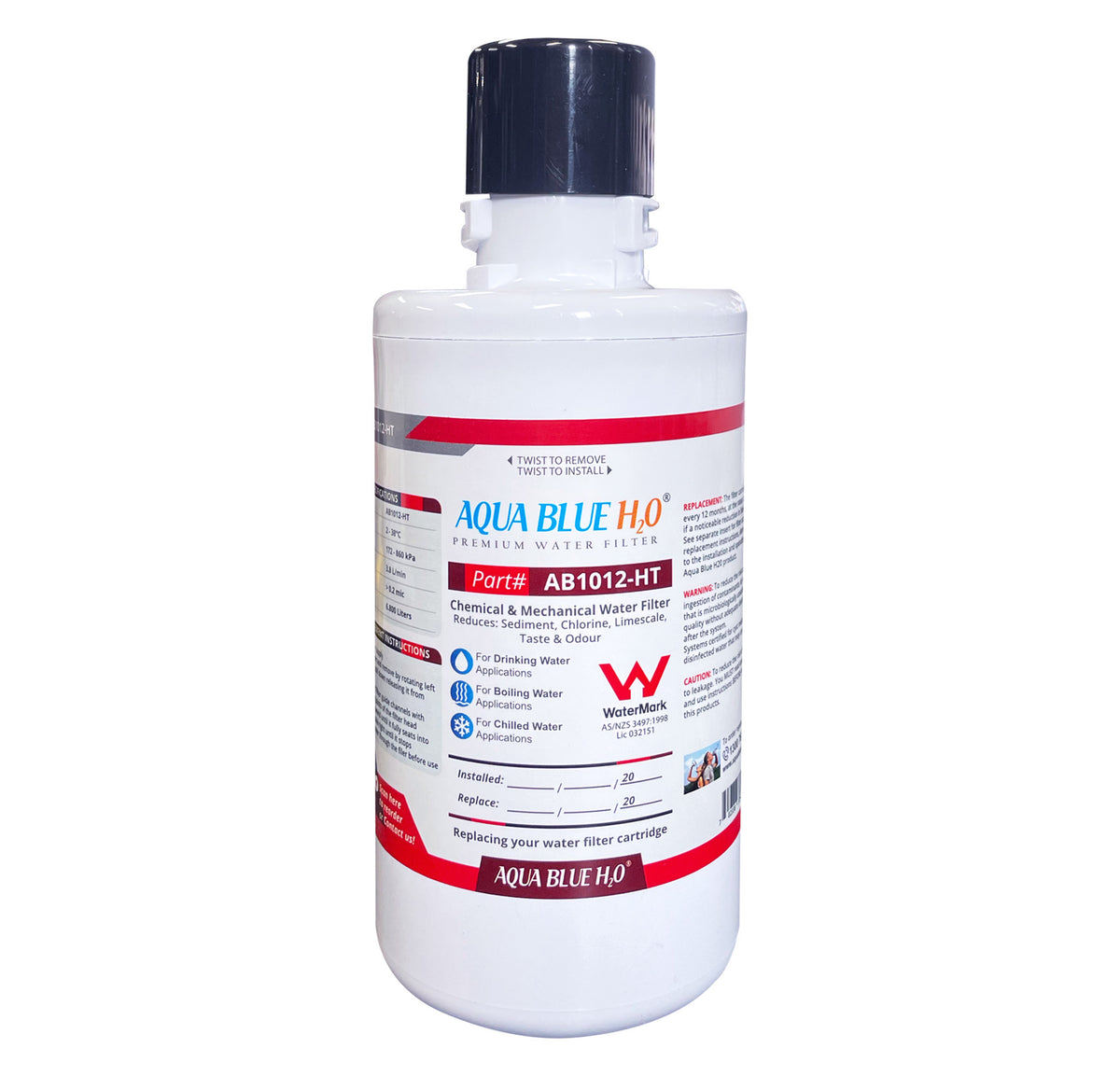 Aqua Blue H2O AB1012-HT Replacement Water Filter Cartridge for ZIP 93701