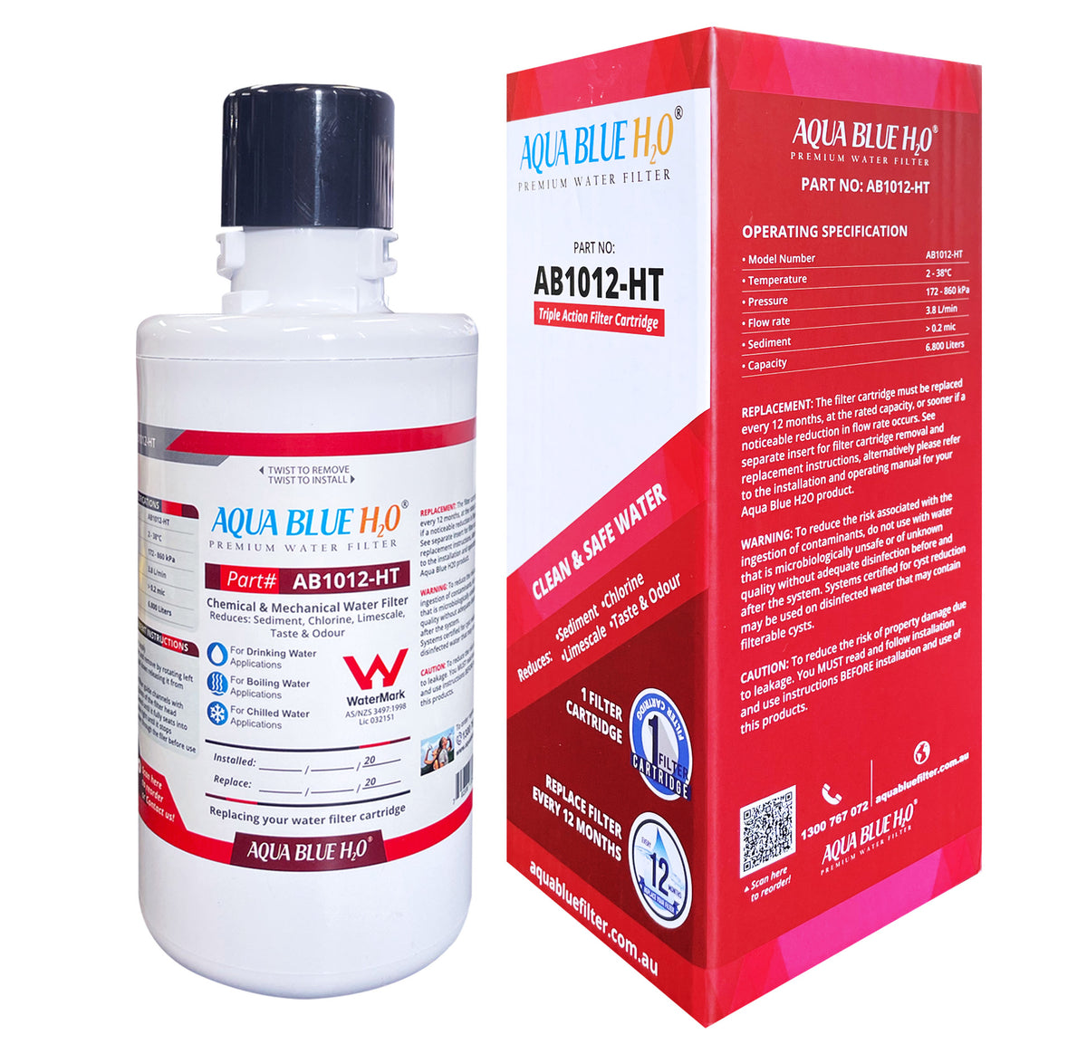ZIP Generic 93701 Replacement Water Filter Cartridge by Aqua Blue H2O Premium filter AB1012