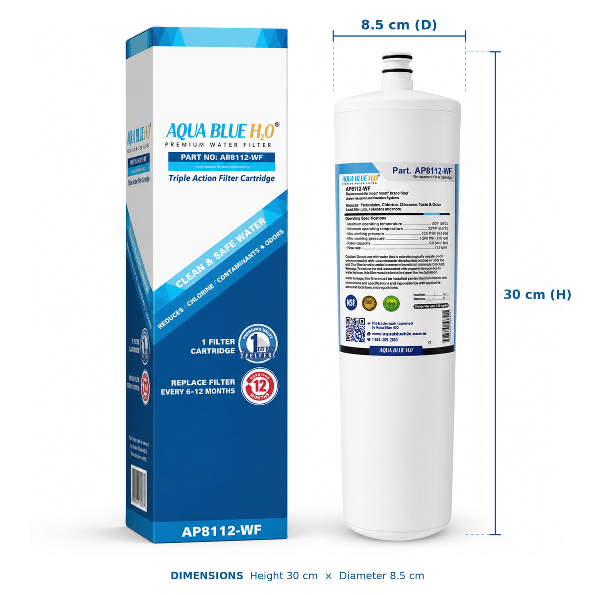 Aqua Blue H2O AP8112WF Compatible Filter for 3M Aqua-Pure AP8112 AP8000 – WaterMark