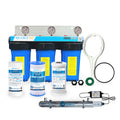 10" x 4.5" Big Blue Triple Whole House Water System with UV Guard UVG SLT30 System3 stage 10"x 4.5 Big Blue + PLT6 SLT30