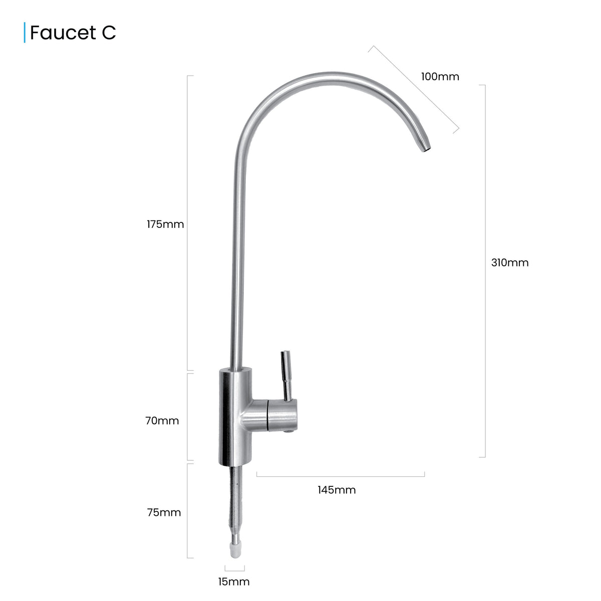 Faucet C Modern Stainless Steel Chrome Finish Kitchen Bar Sink Drinking Water