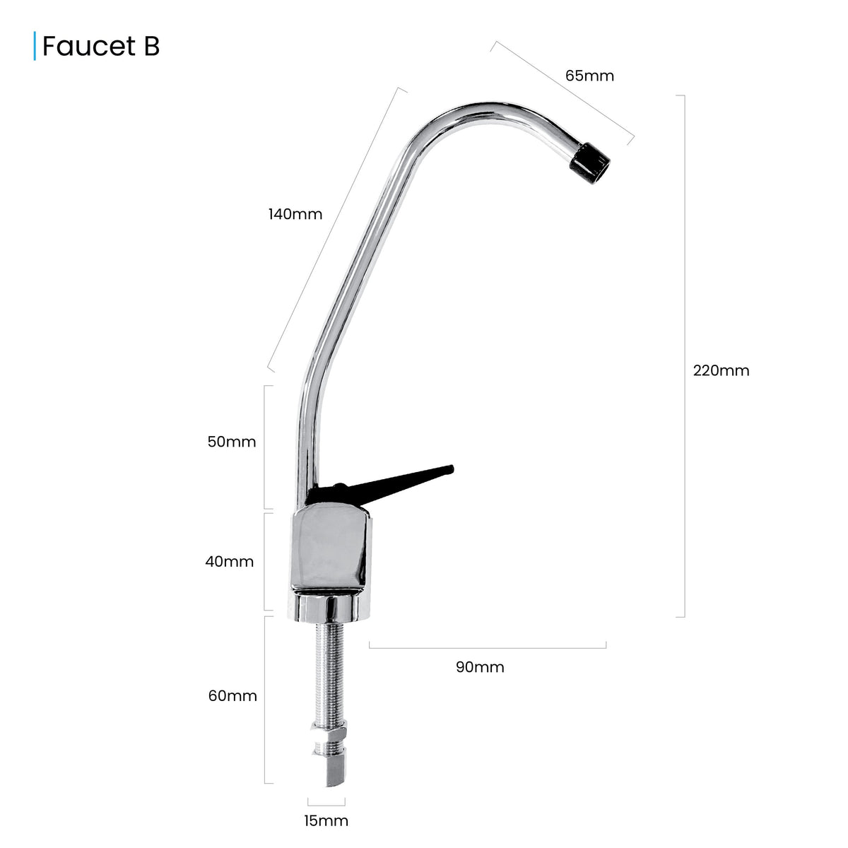 Faucet B Water Filter Reverse Osmosis Faucet Tap With Black Lever