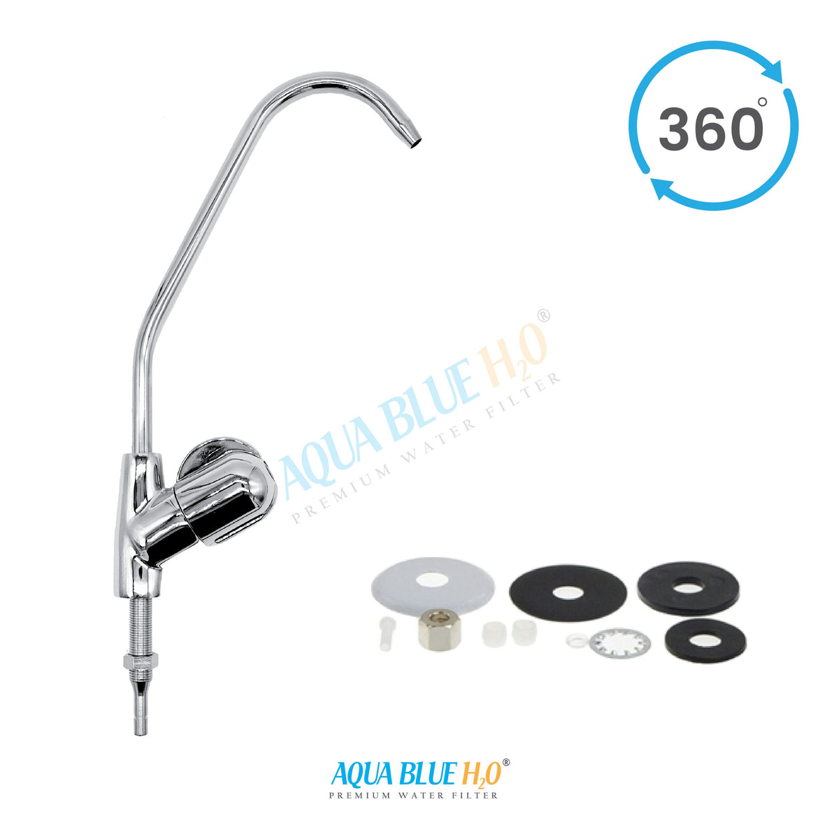 Fin Long Reach Water Filter Ceramic Disc Faucet Tap - 1/4 quick hose connect"