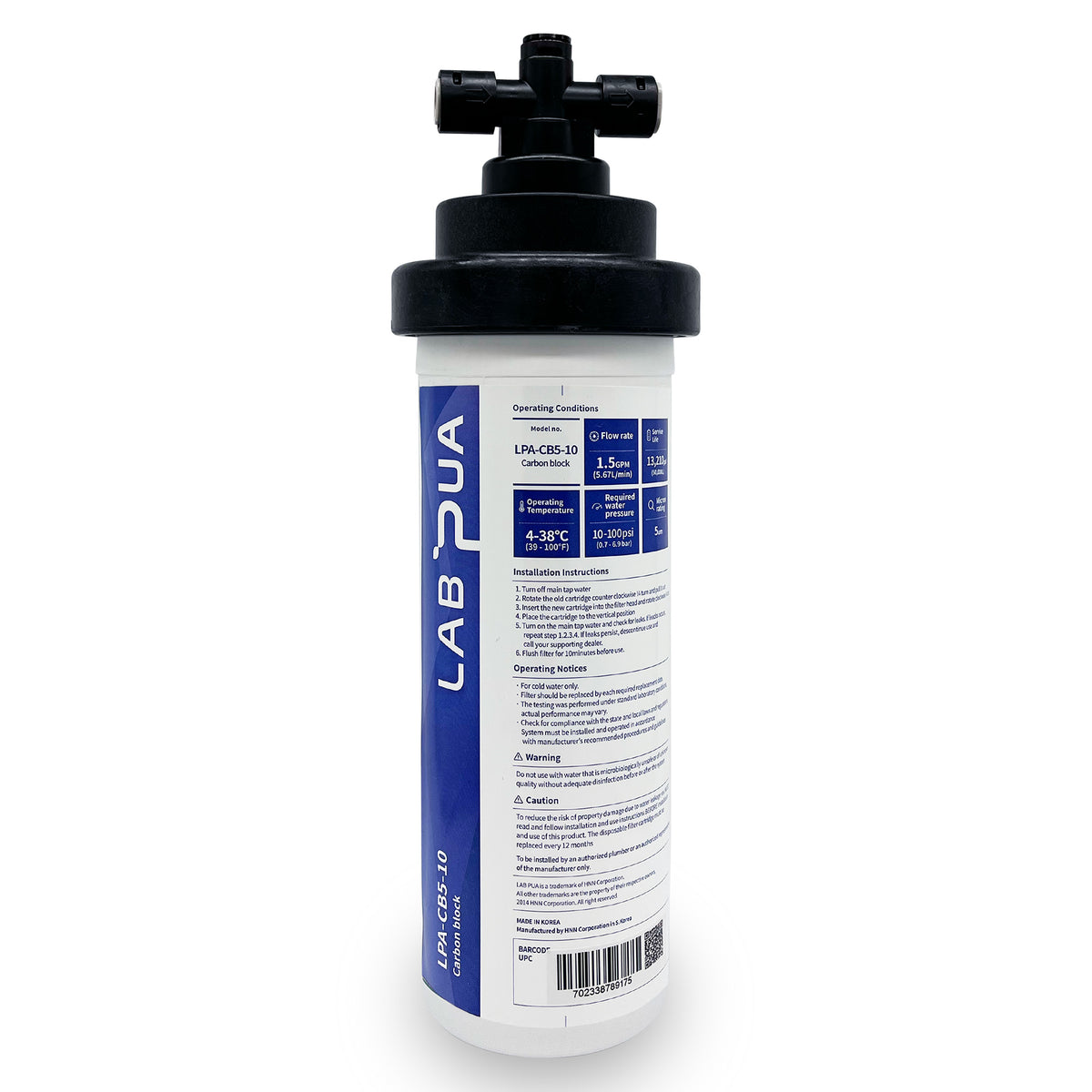 Economaster 60 BCF 19 with Lab Pua LPA-CB5-10 (5um Carbon Block, 10″L)