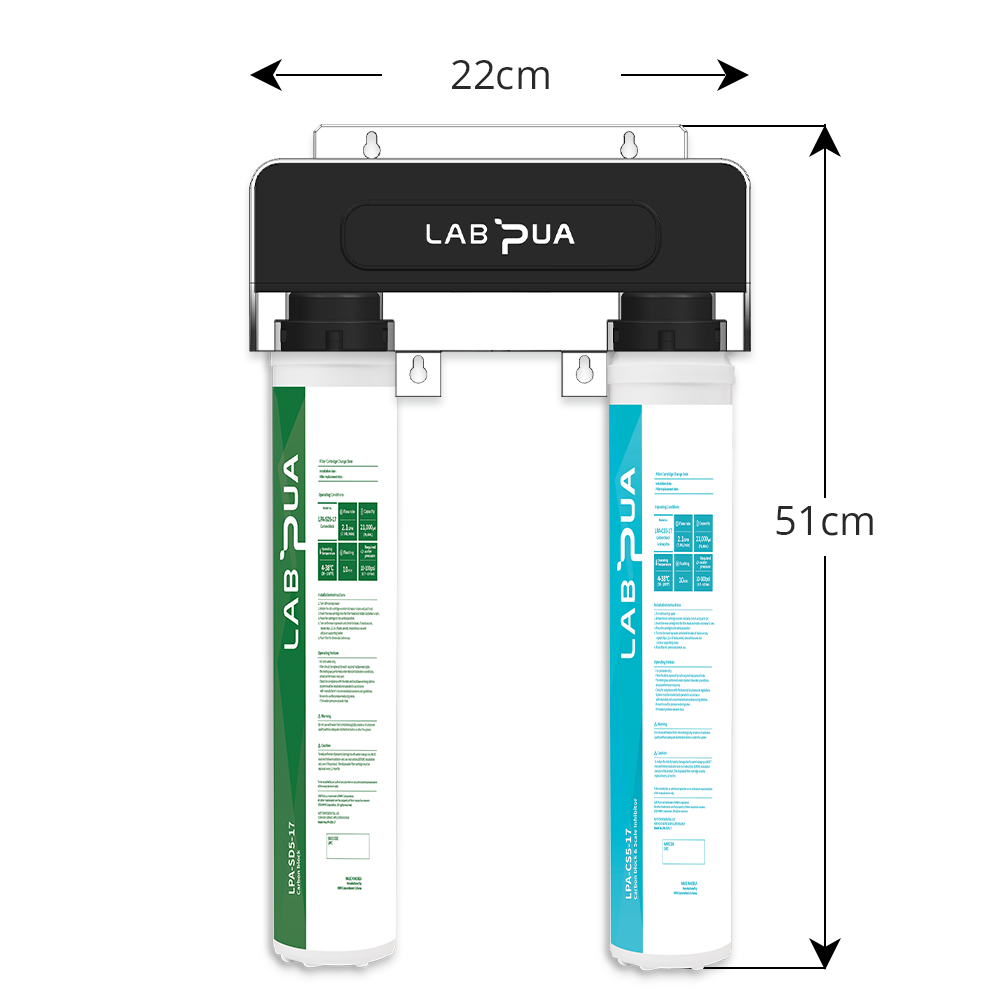 Lab Pua Twin Header series Sediment with Carbon Block with Polyphosphate