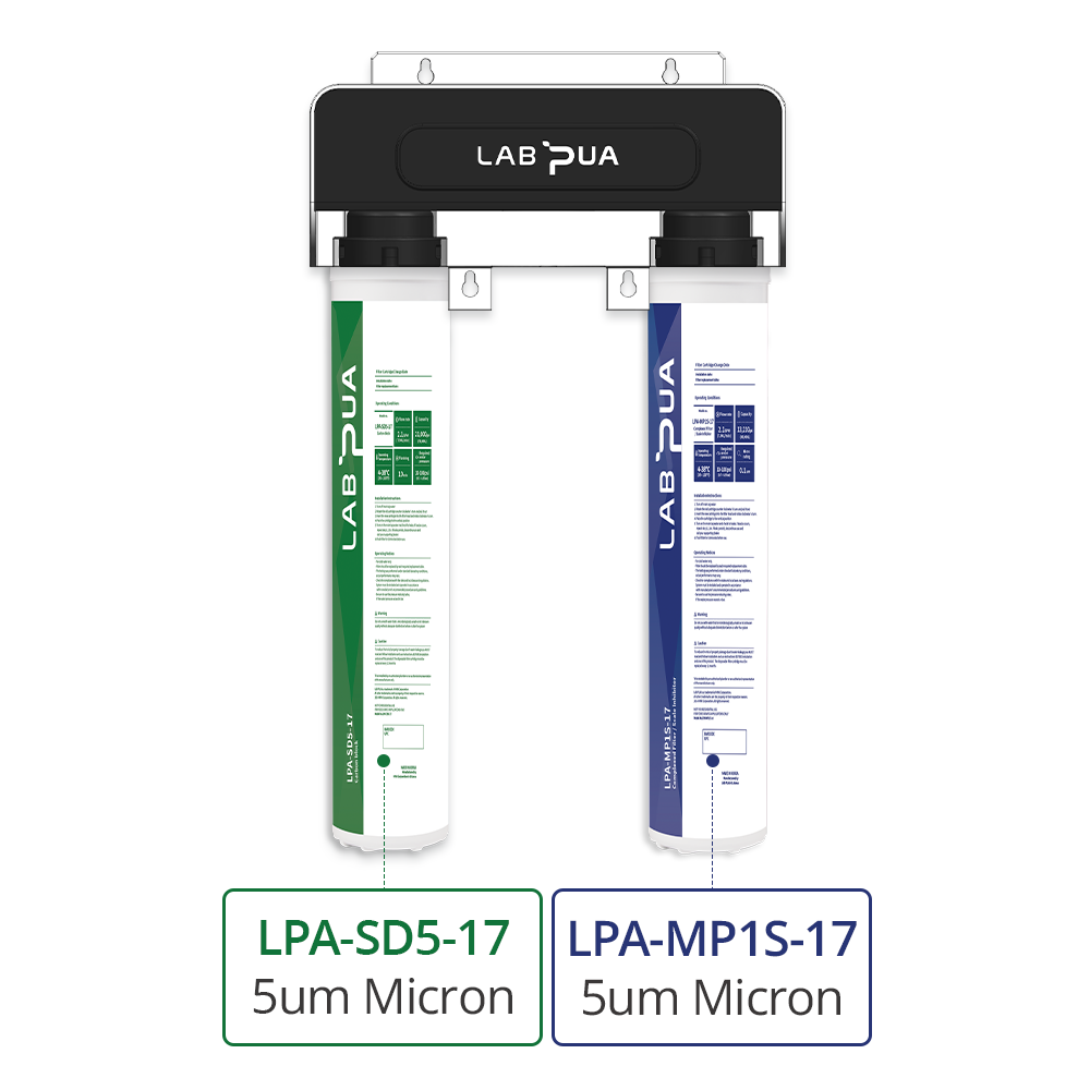 Lab Pua Twin Header series Sediment with 0.1 Micron Ultra Fine & Scale Filter KIT