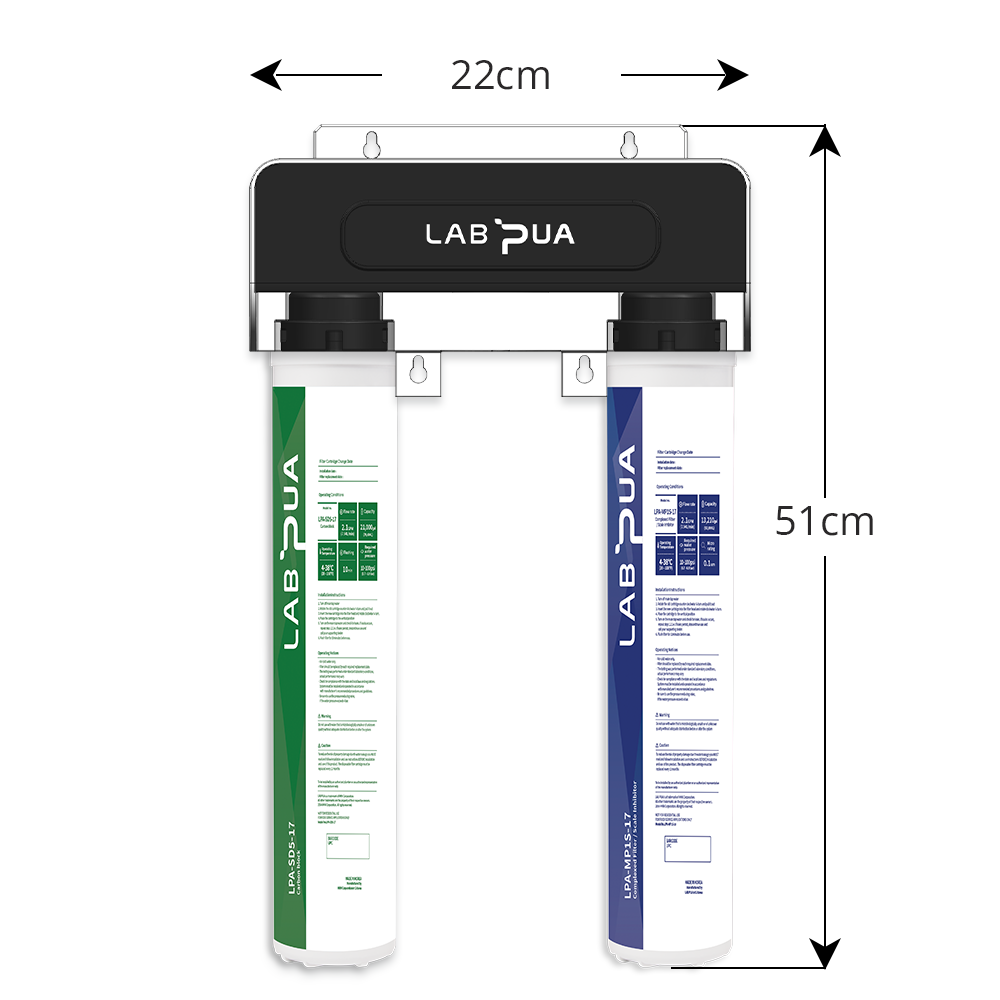 Lab Pua Twin Header series Sediment with 0.1 Micron Ultra Fine & Scale Filter KIT