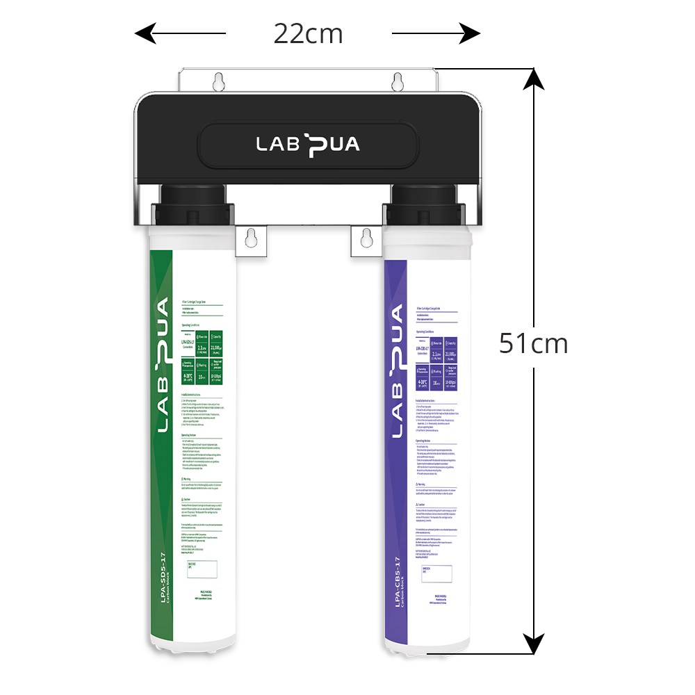 Lab Pua Twin Header series Sediment with Pure Carbon Block