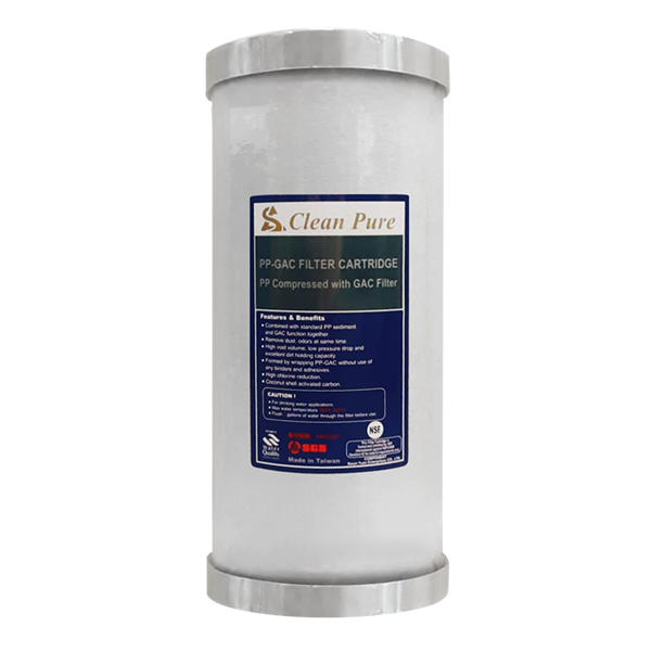 AQUA BLUE H2O Dual Carbon Water Filter Cartridge 4.5 x 10 inch, ABDUAL1045 5M