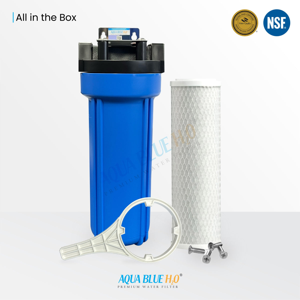Single Caravan Water Filter System with Brass Hose Connection Fitting