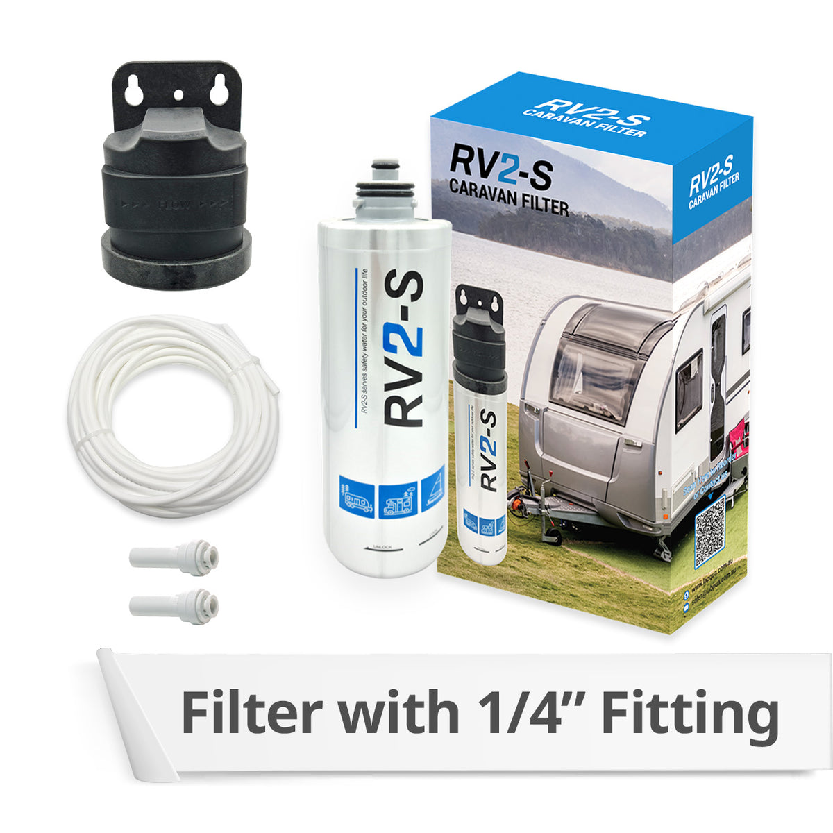 RV2-S CARAVAN FILTER 3/8" CONNECTION WITH FULL KIT Replace Everpure ADC