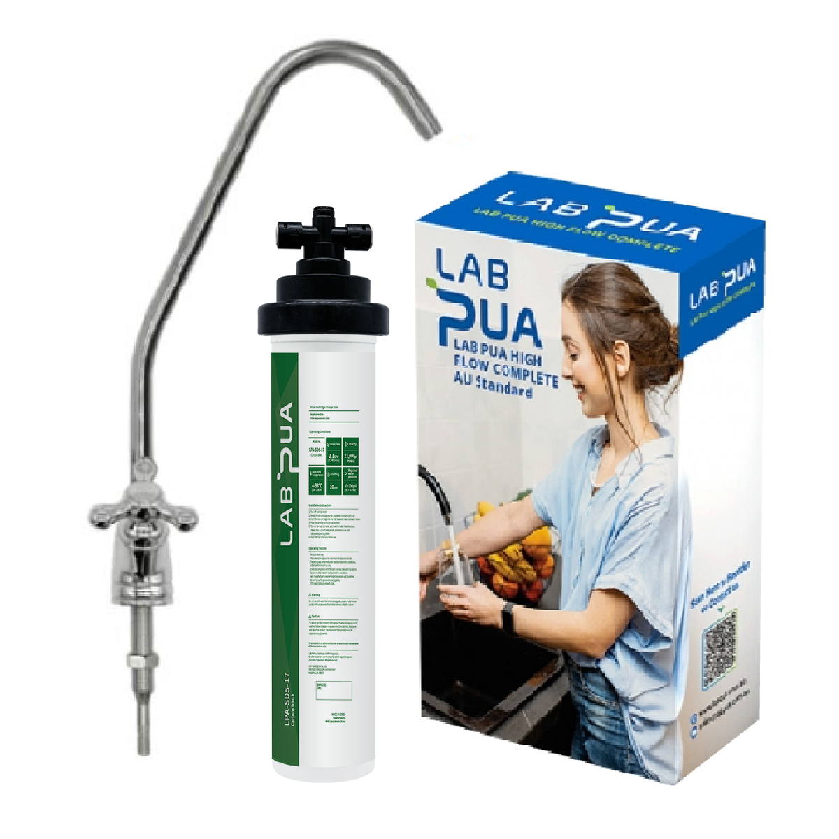 Lab Pua Water Filter Kit With Faucet LPA-SD5-17 17"