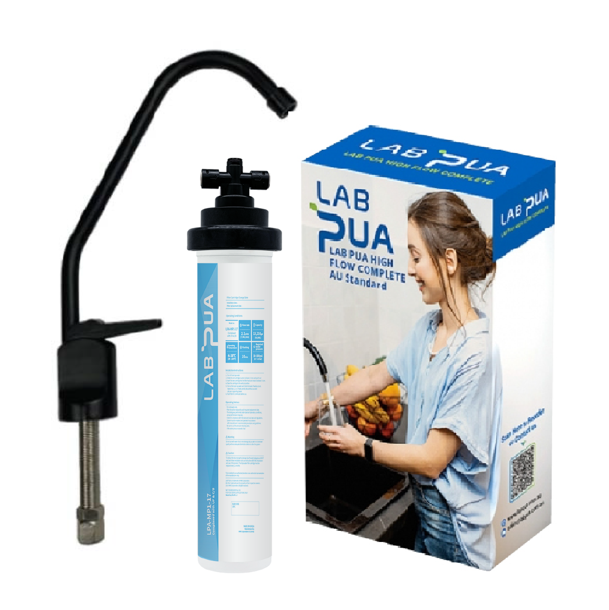 Lab Pua Residential Water Filter Kit With Faucet LPA-MP1-17 17"