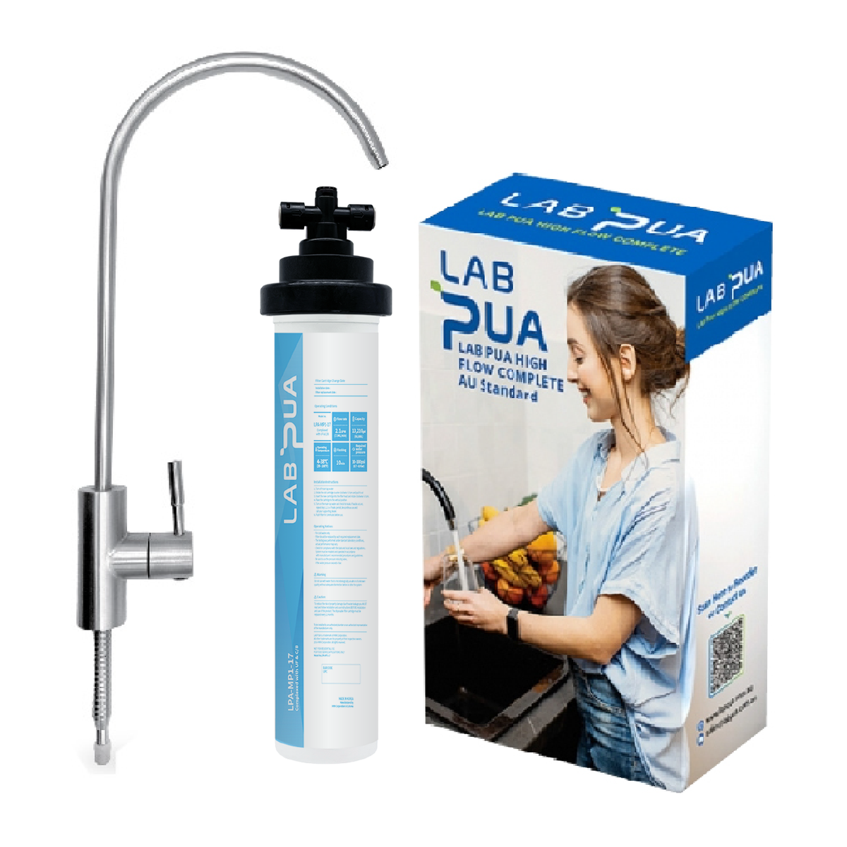 Lab Pua Residential Water Filter Kit With Faucet LPA-MP1-17 17"