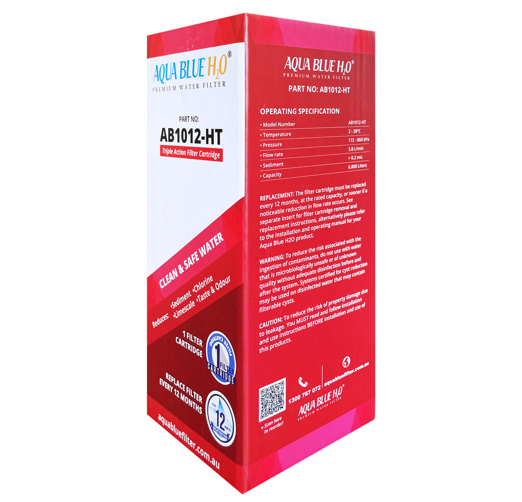 Aqua Blue H2O AB1012-HT Replacement Water Filter Cartridge for ZIP 93701