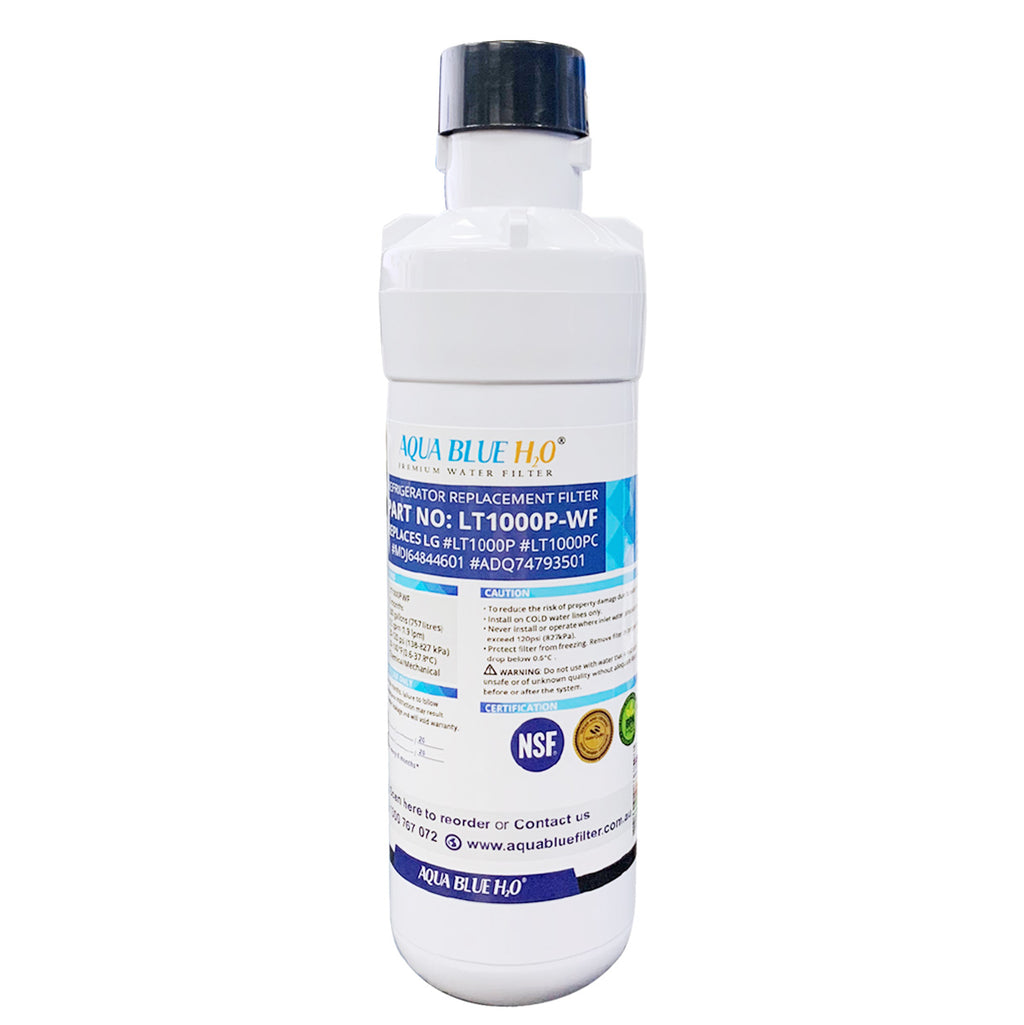 Aqua Blue LT1000-WF Fridge Water Filter, Compatible with LG LT1000, LT1000PC, MDJ64844601, ADQ74793501