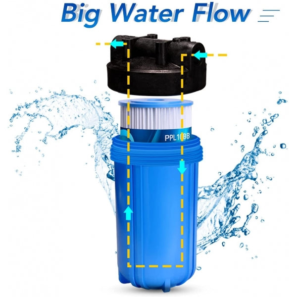 ABPL1025 Pleated Sediment Water Filter Cartridge 10″ 10 Micron by Aqua Blue H2O ABPL 1025 10M
