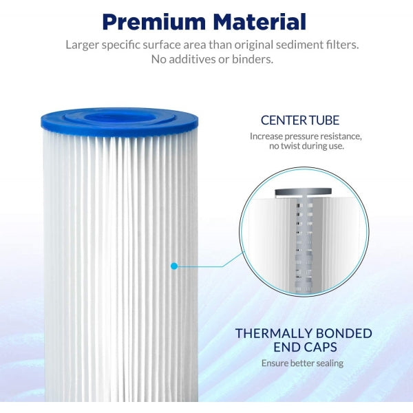 ABPL1025 Pleated Sediment Water Filter Cartridge 10″ 10 Micron by Aqua Blue H2O ABPL 1025 10M