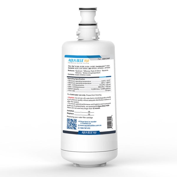 Aqua Blue H2O AB912WF Water filter fits F-601 Filter Cartridge Hot Water Dispenser