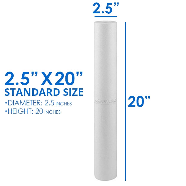 Aqua Blue H2O Polyspun Sediment Pre Filter 5 Micron 20″x 2.5″