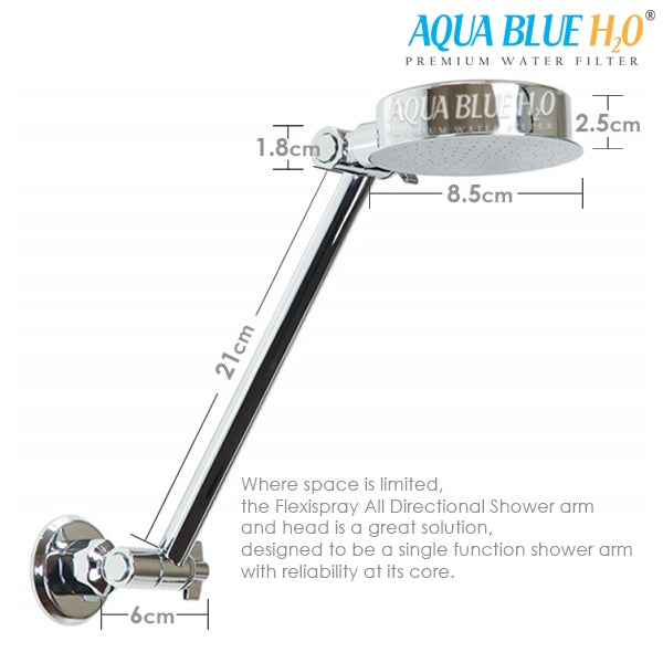 Aqua Blue h20 Shower Water Filter & Rose Complete Package SF650ARM-A