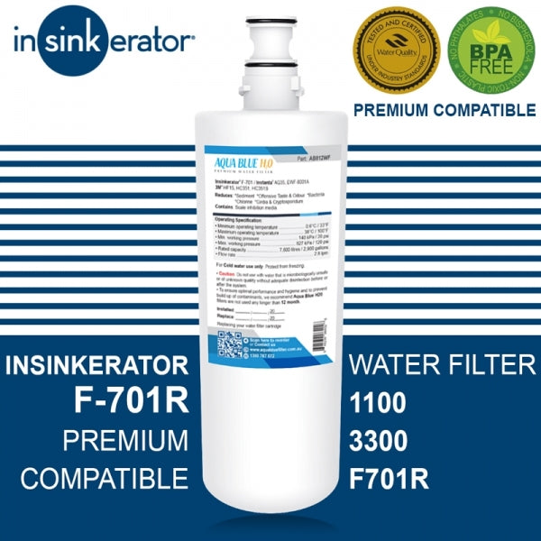 Aqua Blue H2O Water Filter fits 3M AP3-765S HOT/Cold water AB812WF